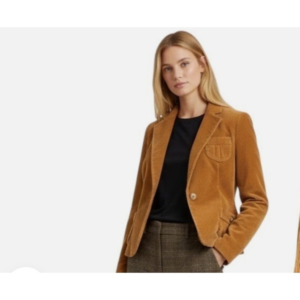 Vintage Y2K Banana Republic‎ Corduroy Blazer Jacket 2 Tan Retro Academia Twee